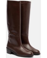 Aquazzura - Sellier Leather Knee-High Boots - Lyst