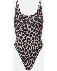 Balmain - Cutout Leopard-Print Swimsuit - Lyst