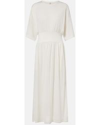 TOTEME - Cotton And Silk Jersey Midi Dress - Lyst