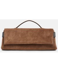 Brunello Cucinelli - Essence Small Suede Top-Handle Bag - Lyst