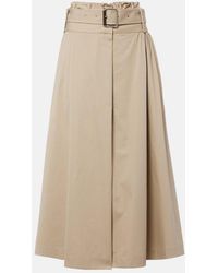 Loewe - Belted Cotton And Silk Maxi Skirt - Lyst