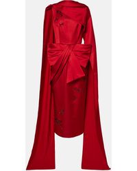 Erdem - Draped Bow-detail Embellished Satin Gown - Lyst