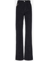 Bottega Veneta - High-Rise Cotton Corduroy Straight Pants - Lyst