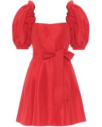 Self-Portrait Minkleid aus Taft - Rot