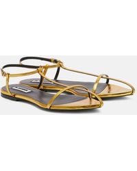 Jil Sander - Metallic Leather Sandals - Lyst
