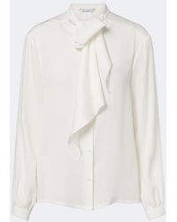 Max Mara - Tie-Neck Silk Blouse - Lyst