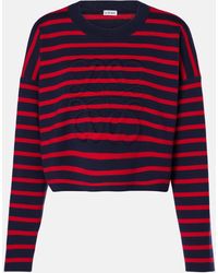 Loewe - Anagram Striped Wool-Blend Sweater - Lyst