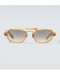 Brunello Cucinelli - Tortoiseshell-Effect Browline Sunglasses - Lyst