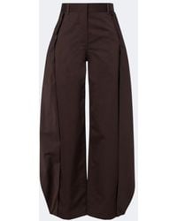 Loewe - Pantalones Barrel De Gabardina De Algodon Y Seda - Lyst