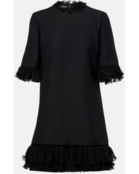 Valentino - Ruffled Silk Crepe Minidress - Lyst