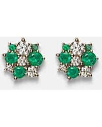 Sydney Evan - Cocktail 14Kt Earrings With Emeralds And Diamonds - Lyst