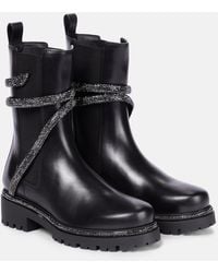 Rene Caovilla - Cleo 30 Crystal Leather Chelsea Boots - Lyst