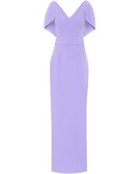 Safiyaa Crêpe Cape Gown - Purple
