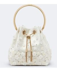 Jimmy Choo - Bon Bon Embellished Satin Bucket Bag - Lyst