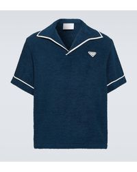 Prada - Cotton Terry Polo Shirt - Lyst