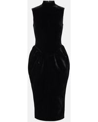 Rasario - Velvet Midi Dress - Lyst