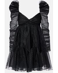 Zimmermann - Point D'Esprit Ruched Tulle Minidress - Lyst