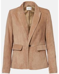 FRAME - Suede Blazer - Lyst