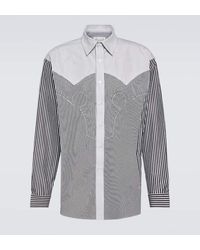 Maison Margiela - Striped Cotton-blend Shirt - Lyst