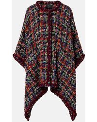 Etro - Wool, Mohair, And Cotton-Blend Tweed Cape - Lyst