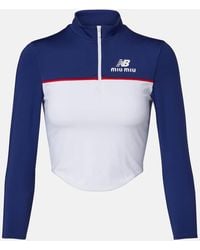 Miu Miu - X New Balance Crop Top De Jersey - Lyst