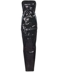 Rick Owens Gonna di jeans con paillettes - Nero