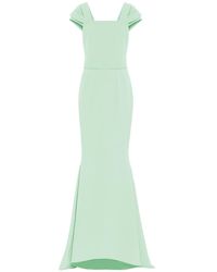 Safiyaa Abito lungo in crêpe stretch - Verde