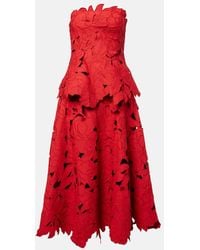 Jonathan Simkhai - Vestido Midi Peplum Audrey De Encaje - Lyst