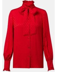 Valentino - La Cour De Cour Bow-Detail Silk Crepe Blouse - Lyst