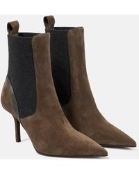 Brunello Cucinelli - 60mm Suede Ankle Boots - Lyst