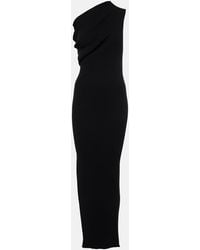 Rick Owens - One-Shoulder Rib Knit Dress With Playful Side Vent - Lyst