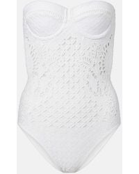 Zimmermann - Indra Embroidered Swimsuit - Lyst