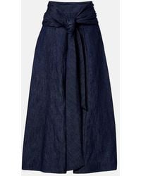 Gabriela Hearst - Zivan Cotton And Linen Denim Midi Skirt - Lyst
