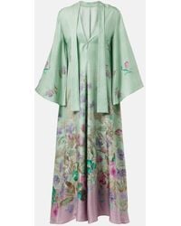 La DoubleJ - Magnifico Floral Silk Twill Maxi Dress - Lyst