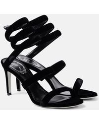 Rene Caovilla - Cleo 80 Velvet Sandals - Lyst