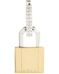 Eera Eera Einzelner Ohrring Lock Small aus 18kt Gelbgold mit Diamanten - Mettallic