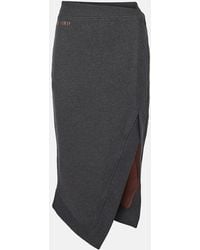 The Attico - Asymmetrical Fleece Midi Skirt With Front Split - Lyst