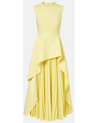 Solace London - Severny Draped Pleated Midi Dress - Lyst