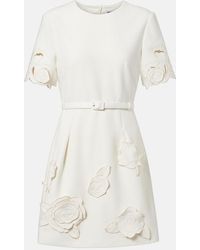 LEO LIN - Aurelie Belted Floral-Applique Minidress - Lyst