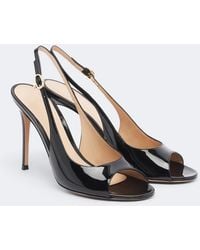 Gianvito Rossi - Patent Leather Slingback Sandals - Lyst