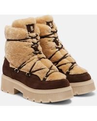 Bogner - Turin Shearling And Suede Ankle Boots - Lyst