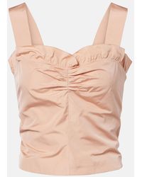 Chloé - Gathered Ruffled Taffeta Crop Top - Lyst