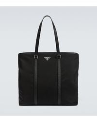 Prada - Re-Nylon Leather-Trimmed Tote Bag - Lyst