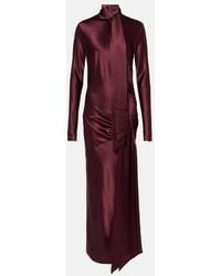 Galvan London - Emilie Tie-Neck Satin Maxi Dress - Lyst