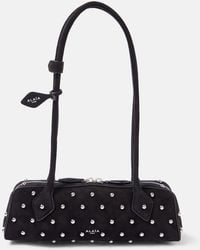 Alaïa - Le Teckel Small Studded Suede Shoulder Bag - Lyst