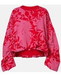 Dries Van Noten - Draped Floral Cotton Jersey Sweatshirt - Lyst