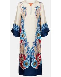 La DoubleJ - Printed Silk Satin Kaftan - Lyst