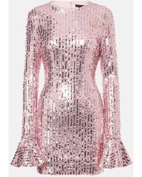 ROTATE BIRGER CHRISTENSEN - Abito Corto Con Paillettes - Lyst