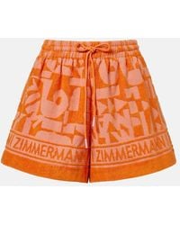 Zimmermann - Solstice Cotton Terry Shorts - Lyst