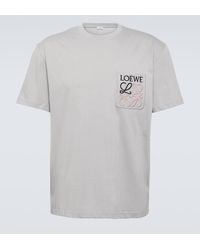 Loewe - Logo-embroidered Cotton T-shirt - Lyst